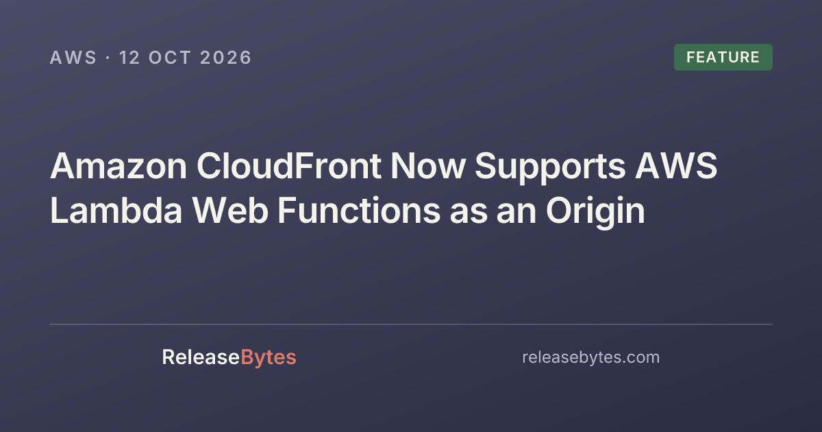 Amazon CloudFront Now Supports AWS Lambda Web Functions as an Origin ...