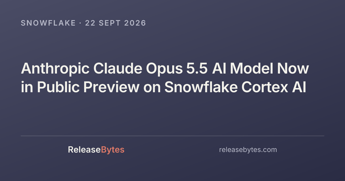 Anthropic Claude Opus 5.5 AI Model Now in Public Preview on Snowflake ...