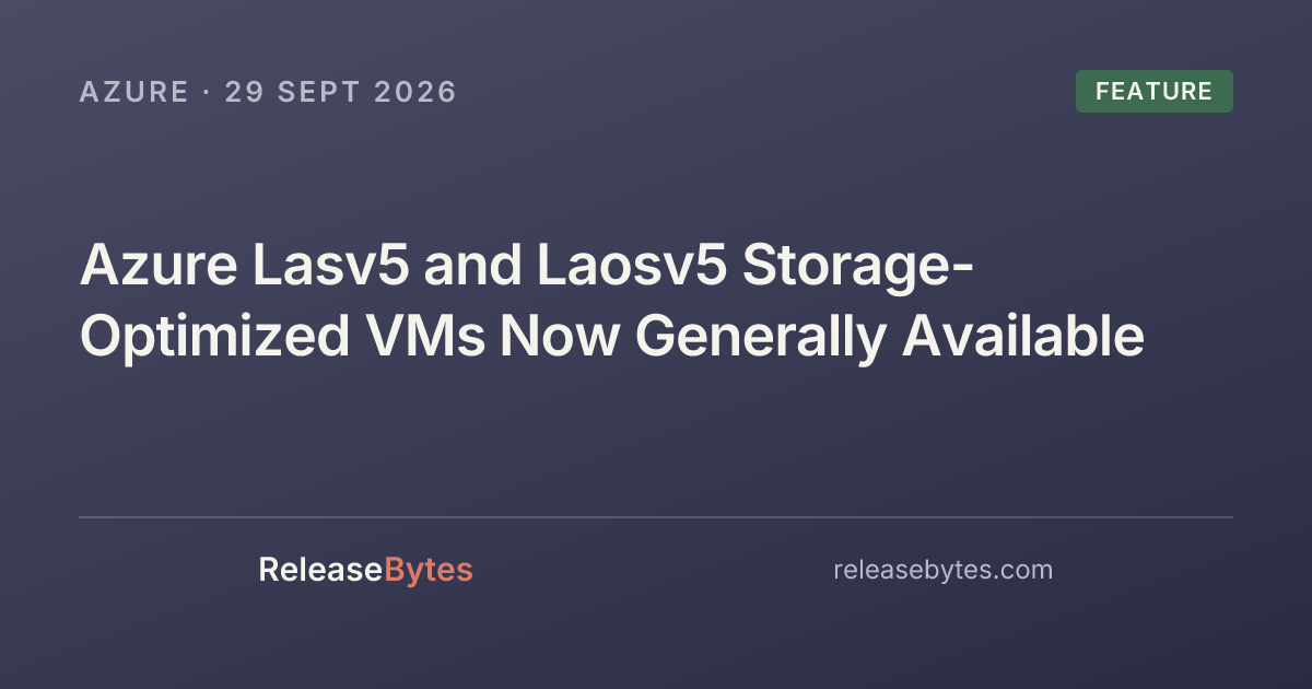 Azure Lasv5 and Laosv5 Storage-Optimized VMs Now Generally Available ...
